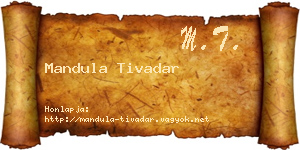 Mandula Tivadar névjegykártya